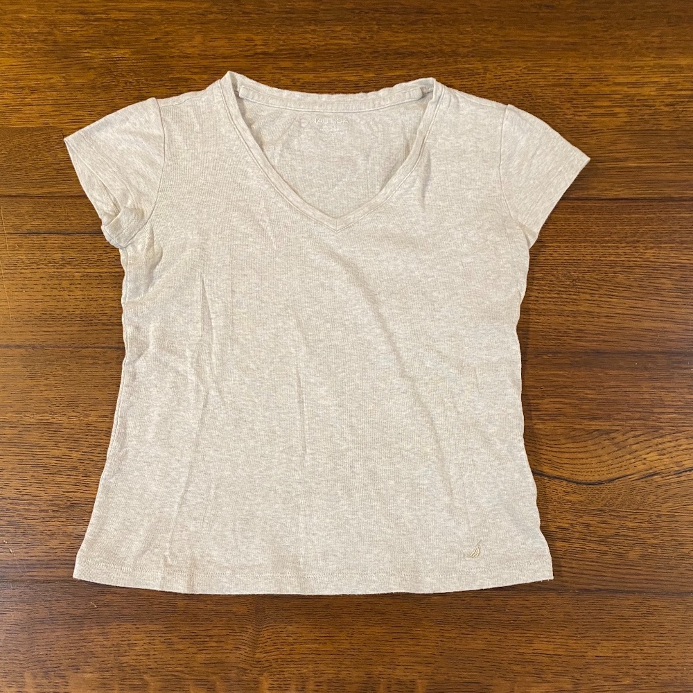 Nautica creme short-sleeved tee
